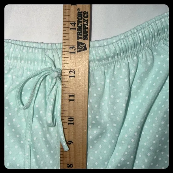 Pink Label Pajama Set Womens Mint Green Polka Dot Lace Trim Sleepwear Small - Image 9