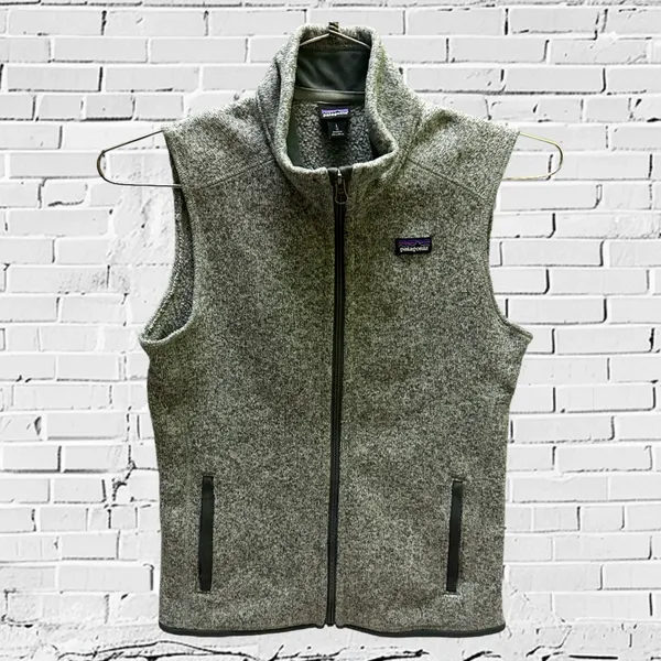 Patagonia Women’s Heather Gray Fleece Vest Size L - Image 3