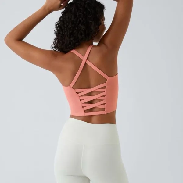 Halara Crisscross Backless Built In Bra Tank Top Blooming Dahlia Size XXS - Image 10
