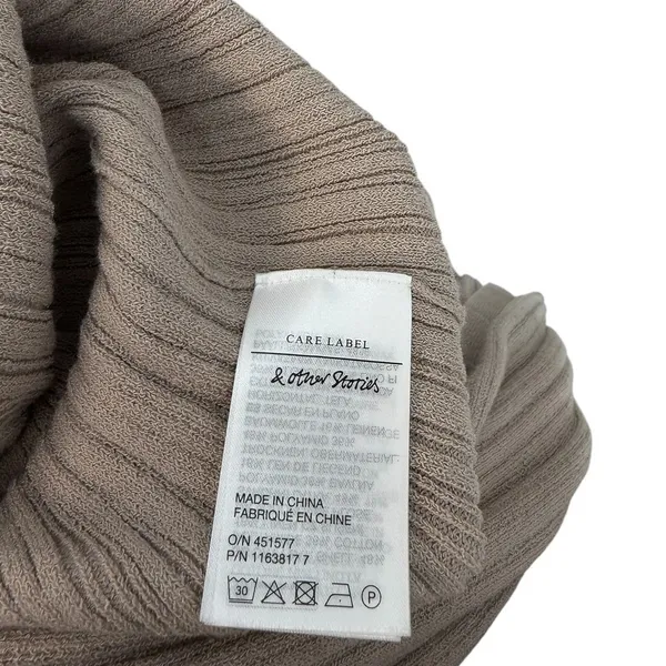 & Other Stories Rib Knit Sleeveless Midi Maxi Tank Dress Taupe‎ Medium - Image 13