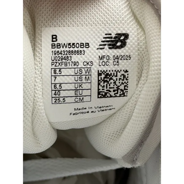New Balance 550 White Rain Cloud BBW550BB Womens Size 8.5 Mens 7 Shoes NWOB - Image 8