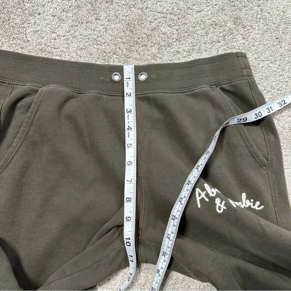 Abercrombie & Fitch Sunday Jogger Logo Sweat Pants Pull On Mid Rise in Green S - Image 12