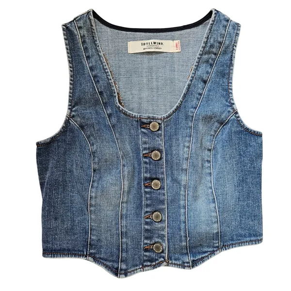 Idyllwind Miranda Lambert Denim Corset Vest Medium Wash Blue XS Button Front - Image 4