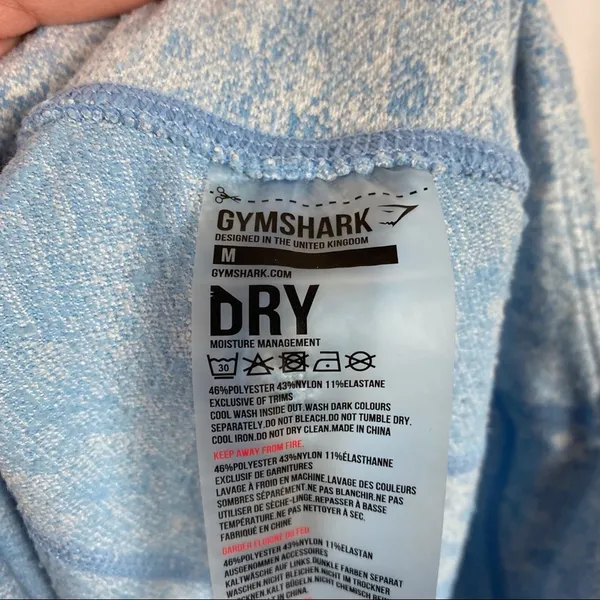 Gymshark Malibu Blue Fleur Texture Leggings Sz.M - Image 5