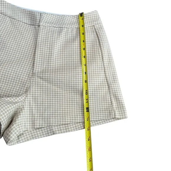 Wishlist‎ Size M Matching Blazer & Short Set Tan Cream Checkered Neutral Office - Image 13