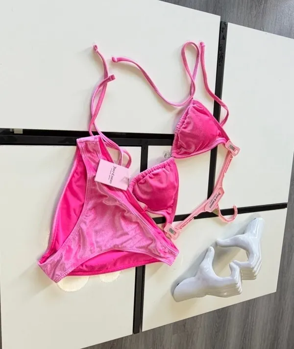 ✨ juicy couture pink velvet bikini set size l nwt 💖 - Image 3