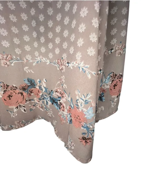 Altar'd State Floral Geometric Bell Sleeve Sheer Open Front Long Sleeve Kimono C - Image 7