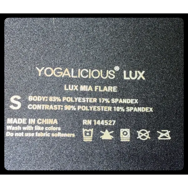 Yogalicious Lux Mia Flare Women S Black High Waist Seamed Yoga Pants - Image 2