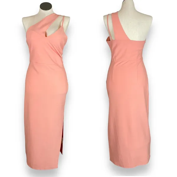 Abercrombie & Fitch Dress Crossover Bodice NWT‎ FLAWS Peach Pink Size Large - Image 5