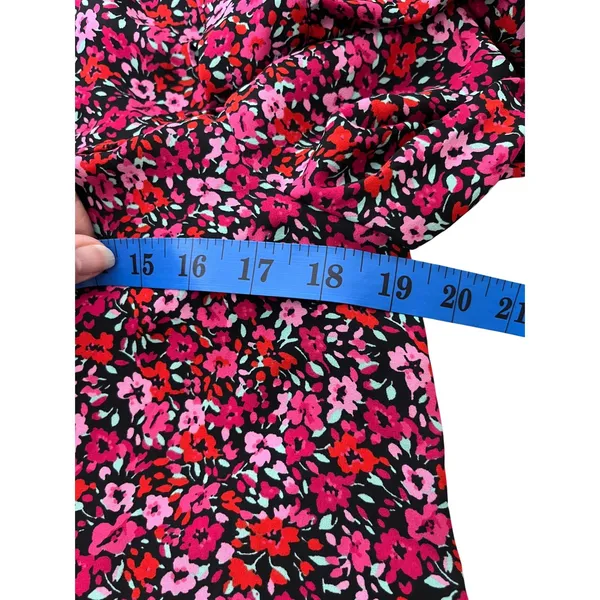Romantic Floral Long Sleeve Blouse Pink Red‎ J.Crew Womens Size M - Image 7