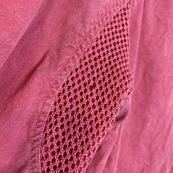 Vintage Hot Pink Bright Women's Chore Coat Utility Contrast Collar M Western 90s - Image 11