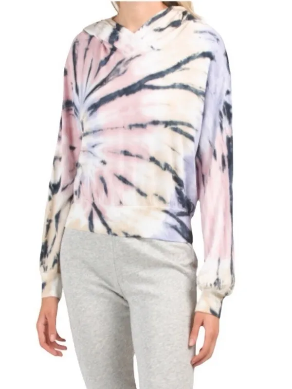 Young Fabulous & Broke Tie Dye Hoodie Pink Purple Pullover Medium Boho Cozy - Image 3