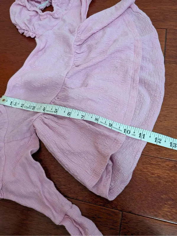 Altar’d State Pink Puff Sleeve Peplum Top Size Small - Image 5