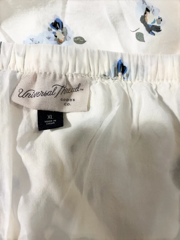 Universal Threads Floral Tiered Ruffle Mini Skirt Cream Blue Size XL - Image 3