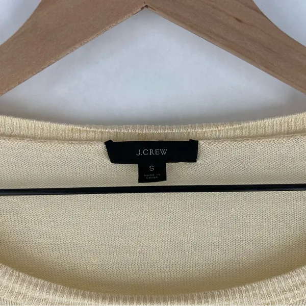 J. Crew Cream‎ Lightweight Linen Relaxed Fit Long Sleeve Sweater Size S - Image 2