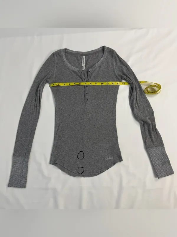 Aeropostale Ribbed Henley Long Sleeve Top, Size: X-Small - Image 5
