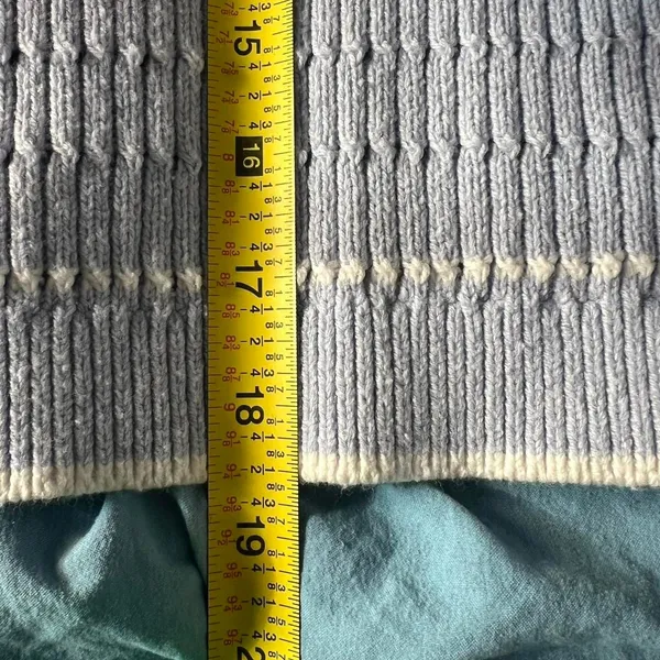 H&M Baby Blue White Knit Cotton Blend Striped Sweater Nautical Preppy Cute Sz Small - Image 8