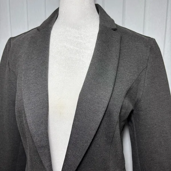 Quince Dark Gray Blazer Notch Collar Long‎ Sleeve Hook and Eye Work Size S - Image 3