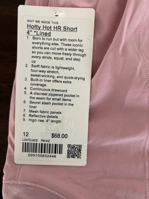 Lululemon Pink Hotty Hot Shorts 4" Size 12 - Image 3