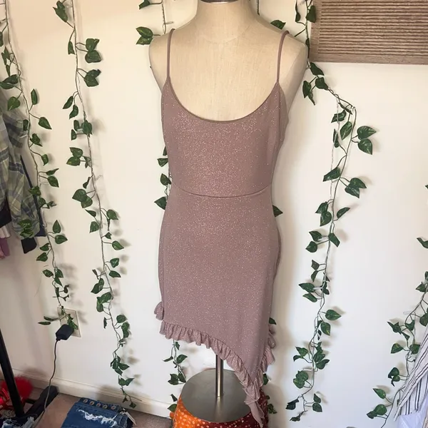 Windsor “Too Fabulous Glitter Ruffle Mini Dress” - Image 5