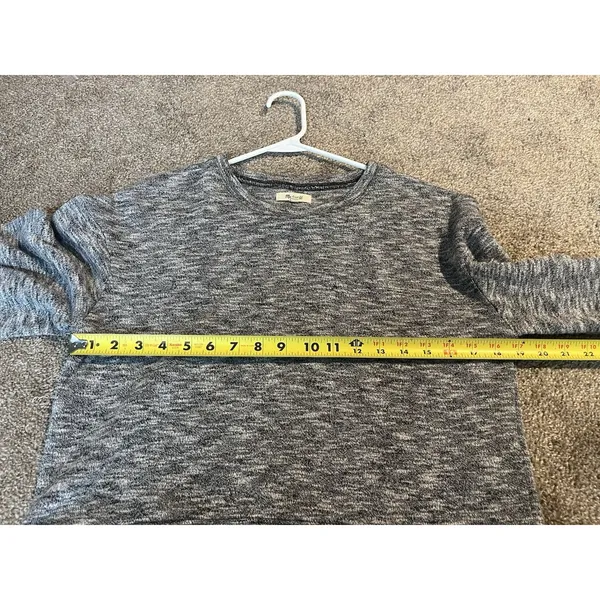 Madewell crewneck sweatshirt gray marled slub knit balloon sleeves‎ cropped M - Image 6