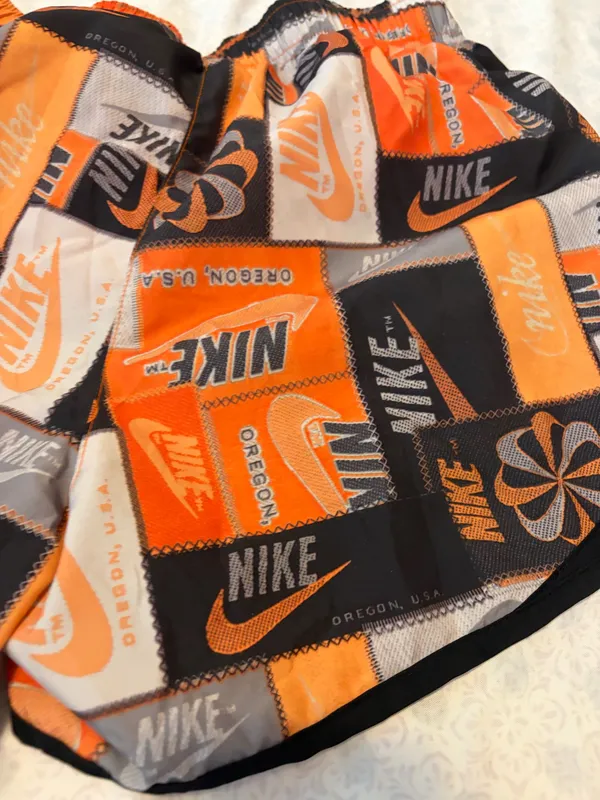 nike womens orange and black athletic shorts - Image 3