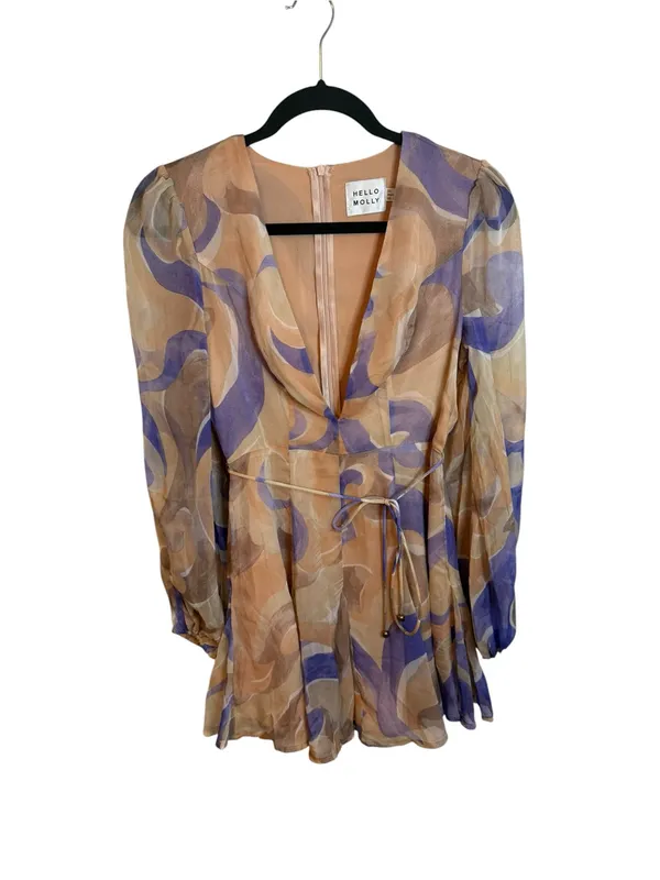 Hello Molly Purple and Tan Star Player Mini Dress - Image 2