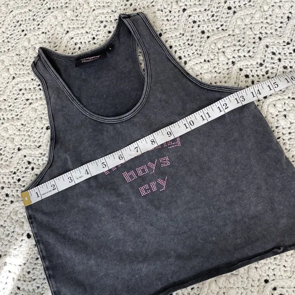 Voight Valentina Tank Top rhinestones crop making boys cry womens Black (small) - Image 5