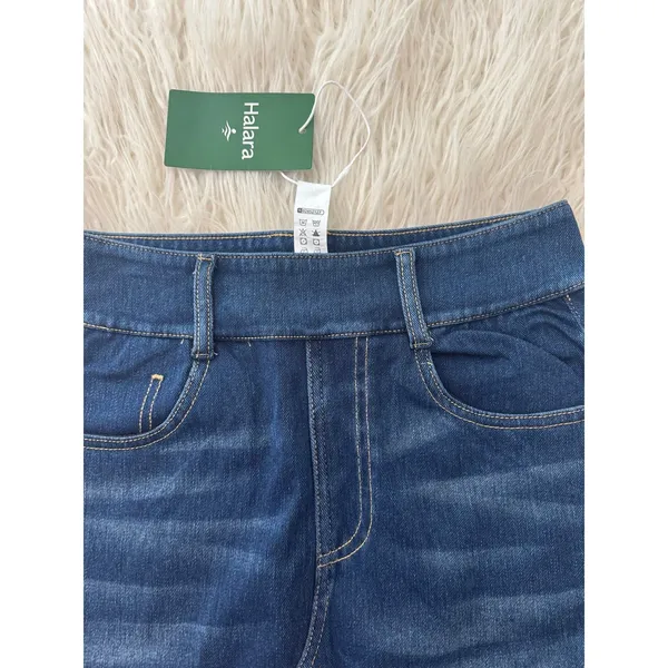 Halara Flex High Waisted Mini Washed Denim Casual Skirt Bright Blue Denim XS - Image 5