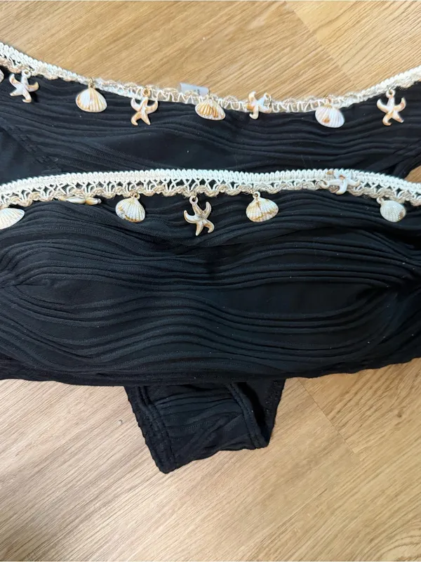 Black Bikini with Shell Trim Size M - Image 3