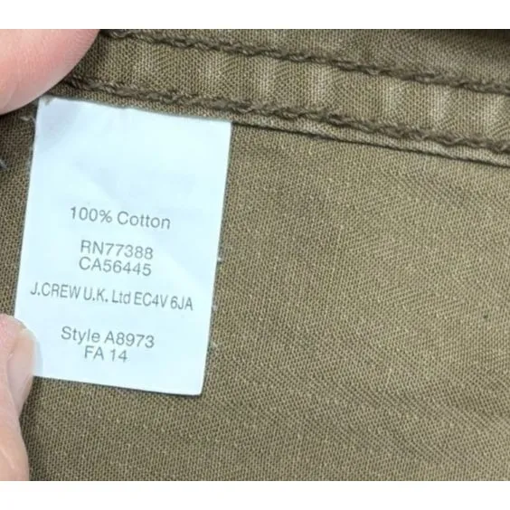 J.‎ Crew Jacket Brown Button Up Lightweight Utility Drawstring Waist Military S - Image 5