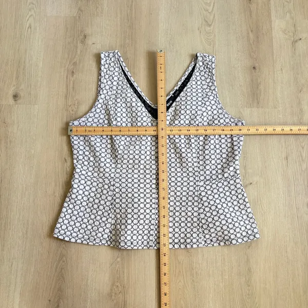 Anthropologie Maeve EUC Women's Black White Textured Astoria Peplum Top Size XL - Image 7