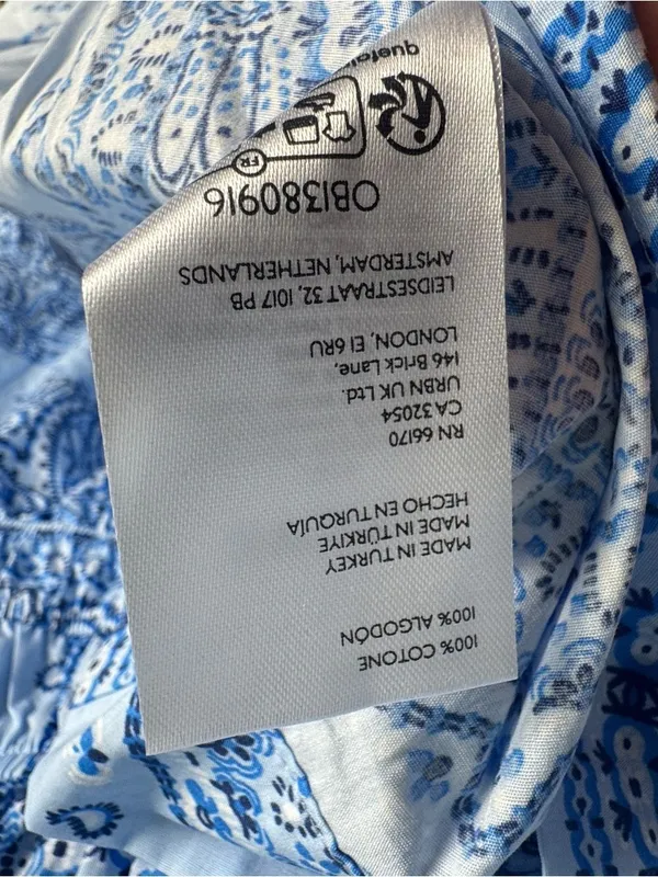 Anthropologie Somerset Mini Dress Blue Scarf Print S - Image 6
