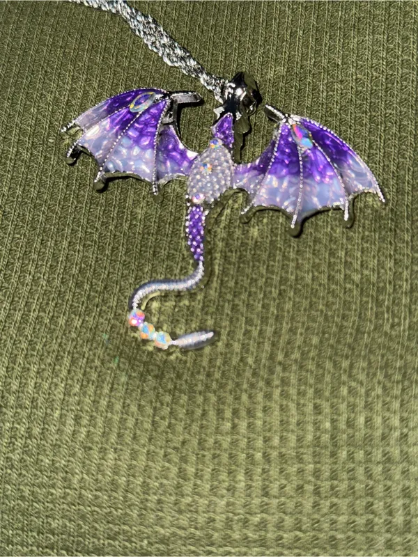 Purple Dragon Pendant Necklace - Women's Jewelry - Image 4