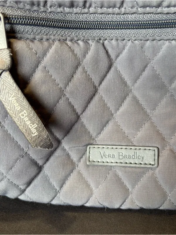 Vera Bradley Essential Compact Quilted Light Gray Mini Backpack - Image 2
