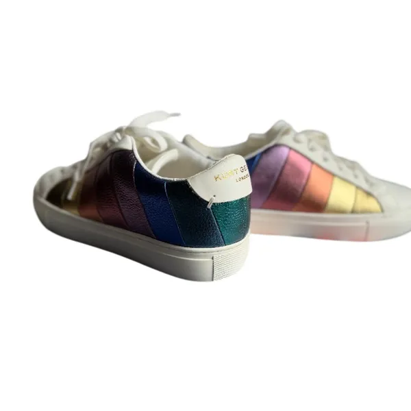 Kurt Geiger London Lane Rainbow Metallic Leather Sneakers EU 38 - Image 3