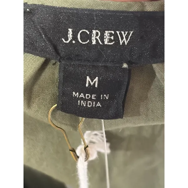 J.Crew Olive Green Cotton‎ Poplin Long Sleeve Romper Button Front Medium NWT - Image 5
