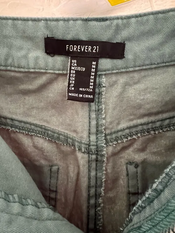 Forever 21 Wide Leg Carpenter Teal Green Pants Size Medium - Image 3
