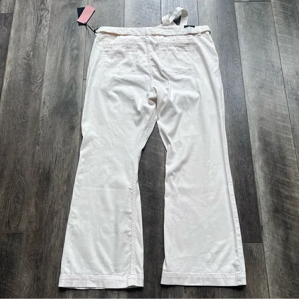 Jen7 by 7 For All Mankind Belted Wide Leg Trouser Pants Size 18 Off White NWT - Image 11