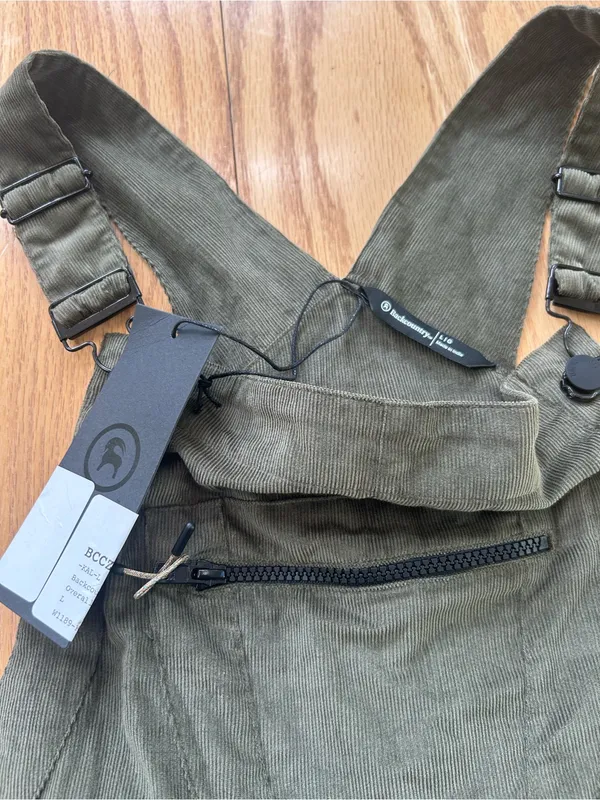 Backcountry Kamas Corduroy Overalls Womens L Kalamata Green NWT Utility Cargo - Image 6