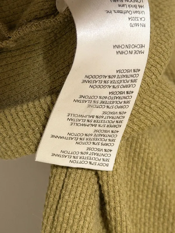 Free People We The Free Mikah Layering Cuff Thermal Top Size Small Army Green - Image 7