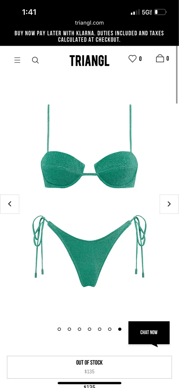 Triangl Mala Jaded Sparkle Bikini Set size small - Image 3