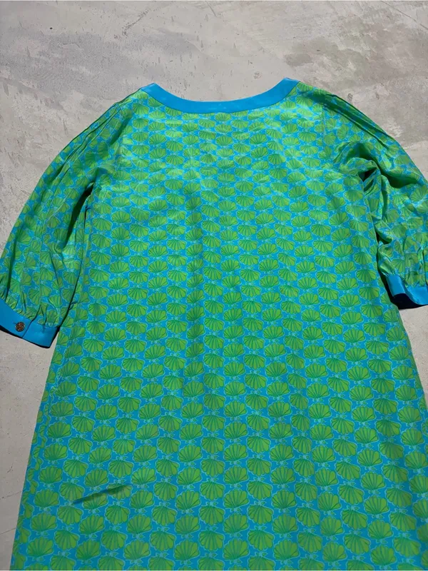 Lilly Pulitzer silk Turquoise lime seashell clam Dress 14 - Image 8