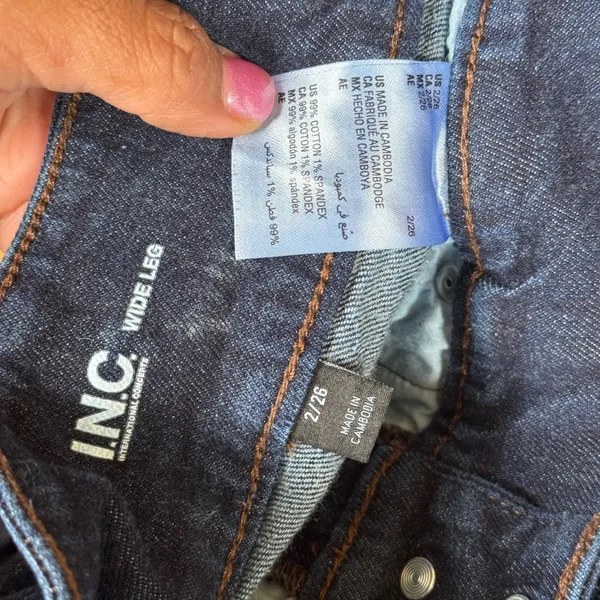 INC International Concepts‎ Wide Leg High Rise Dark Wash Jeans Size 2/26 - Image 8