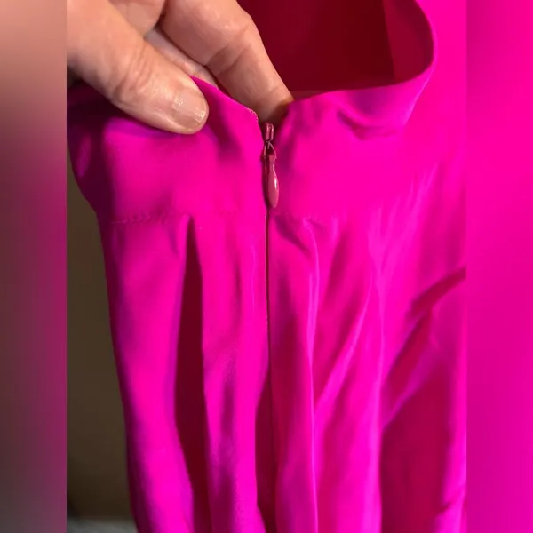 Amanda Uprichard Fuchsia Halter 100% Silk Dress colorful mini halter designer S - Image 10