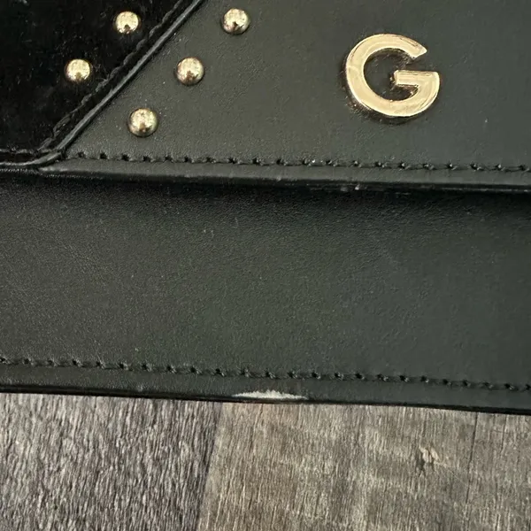 GUESS Black and Gold Studded Crossbody Bag - Image 3