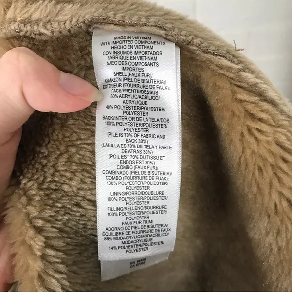 Liz Claiborne Vintage Faux Fur Faux Suede Brown Toggle Jacket Size L - Image 3