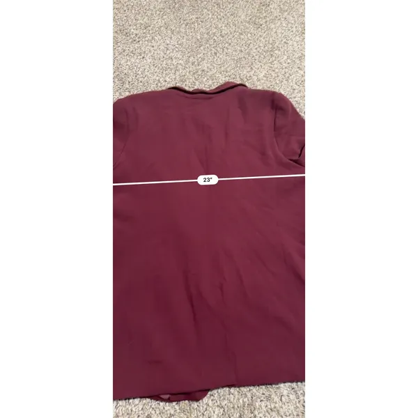 Apt 9 Womens XXL Burgundy Open Front Ruched 3/4 Sleeve Shawl Collar Blazer - Image 5