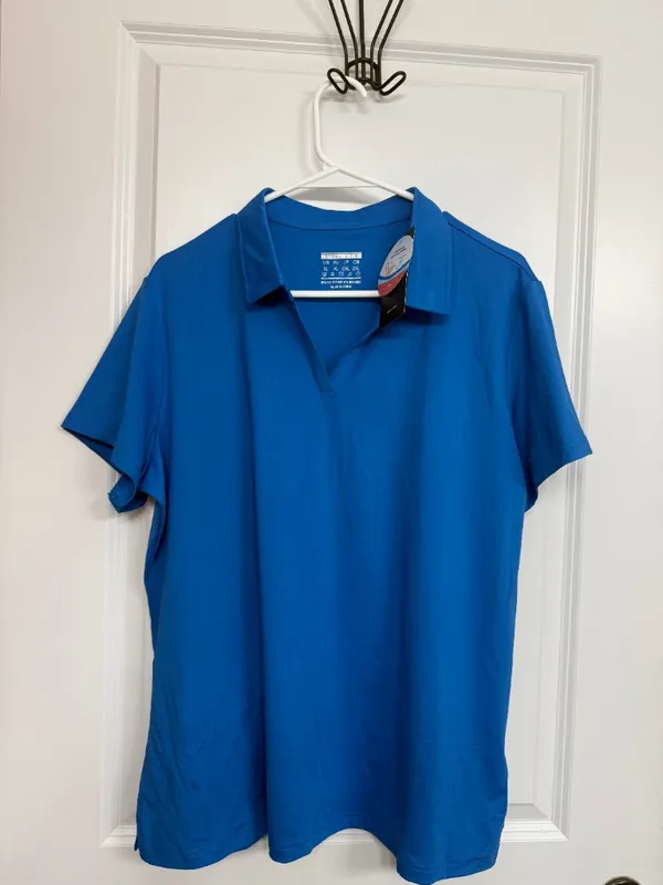 NWT Blue UPF Moisture Wicking Golf Polo Shirt Women’s XL - Image 3