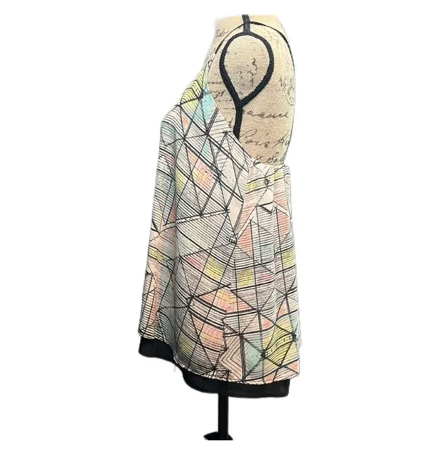 Geometric Pastel Sleeveless Flowy Tank Multiple Size L - Image 4